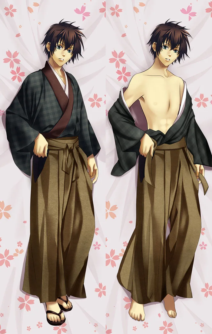 Аниме Hakuouki Hijikata Toshizo& Okita Souji& Saitou Hajime& Kazama Chikage Подушка «Dakimakura» чехол обнимающая наволочка - Цвет: 15