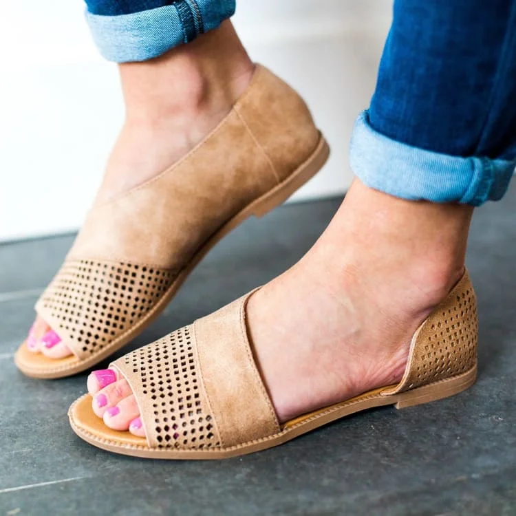 Новые летние дышащие и освежающие удобные женские нескользящие сандалии на плоской подошве женская обувь размера плюс 34-50 - Цвет: Бежевый
