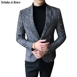 N & B пиджак 2019 Для мужчин формальные черный блейзер Для мужчин s сюртук платье куртки для стройных мужчин Бизнес костюм пальто платье-пиджак