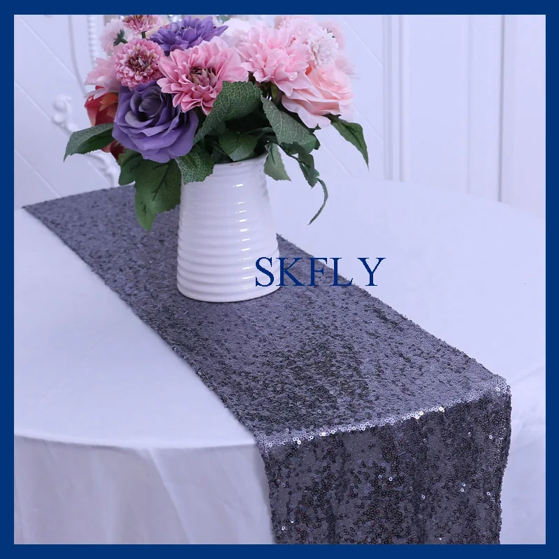 RU02F Custom made Wedding popular Charcoal grey or dark grey sequin