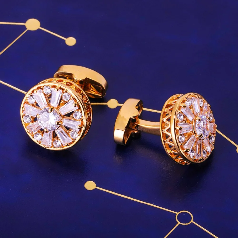 MAISHENOU French Shirt Fashion Luxury Cufflinks for mens Brand Cuff link with Button male High Quality color gold Jewellery | Украшения и