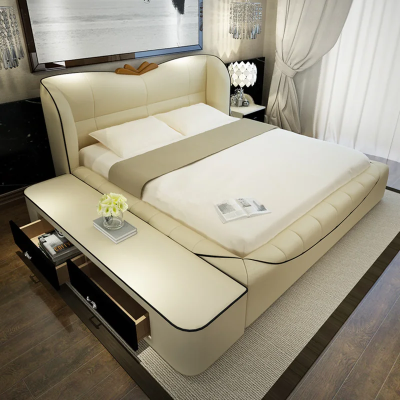 bedroom furniture sets modern leather king size storage bed frame with stool two nightstands no mattress b07k - King Size Bed Frame Cheap bedroom furniture sets modern leather king size storage bed frame with stool two nightstands no mattress b07k - King Size Bed Frame Cheap