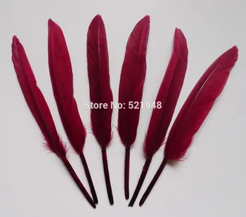 

2015! 1000 pcs/lot Wine Red Color 4-6''/10-15cm Dyed Goose Feathers DIY Craft Feathers Wedding Decoration Natural Feather