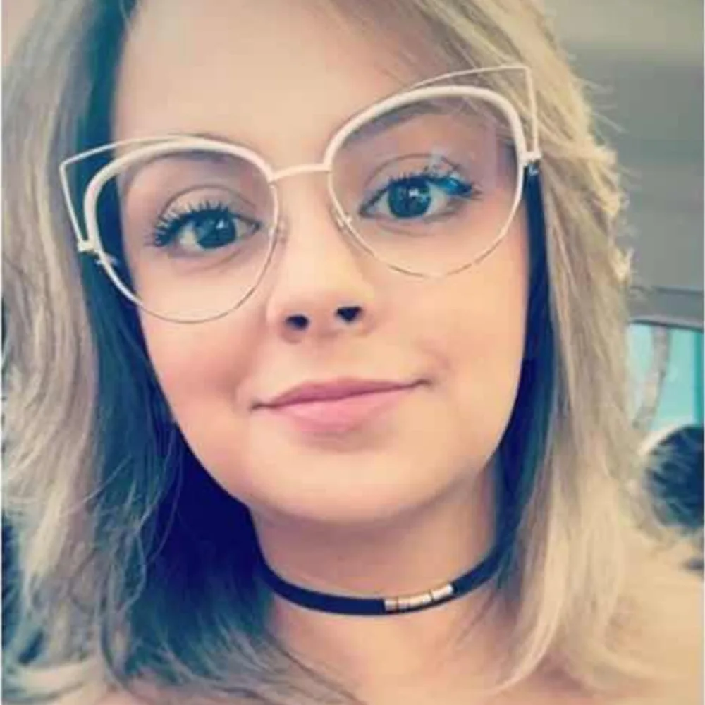 SOLO TU Trend Personality Street Snap Cat Eye Women Elegant Eyewear Frame Optical Eyeglasses