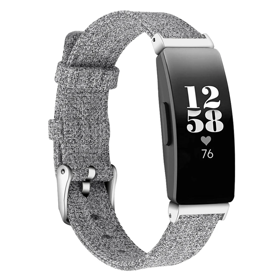 Сменный нейлоновый тканый тканевый ремешок для браслета Fitbit Inspire с металлическим