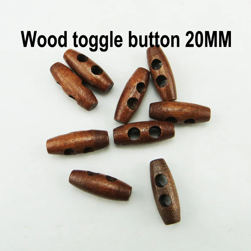 20pcs/set Wooden Horn Toggle Buttons Mixed Wood Oval Button Sewing
