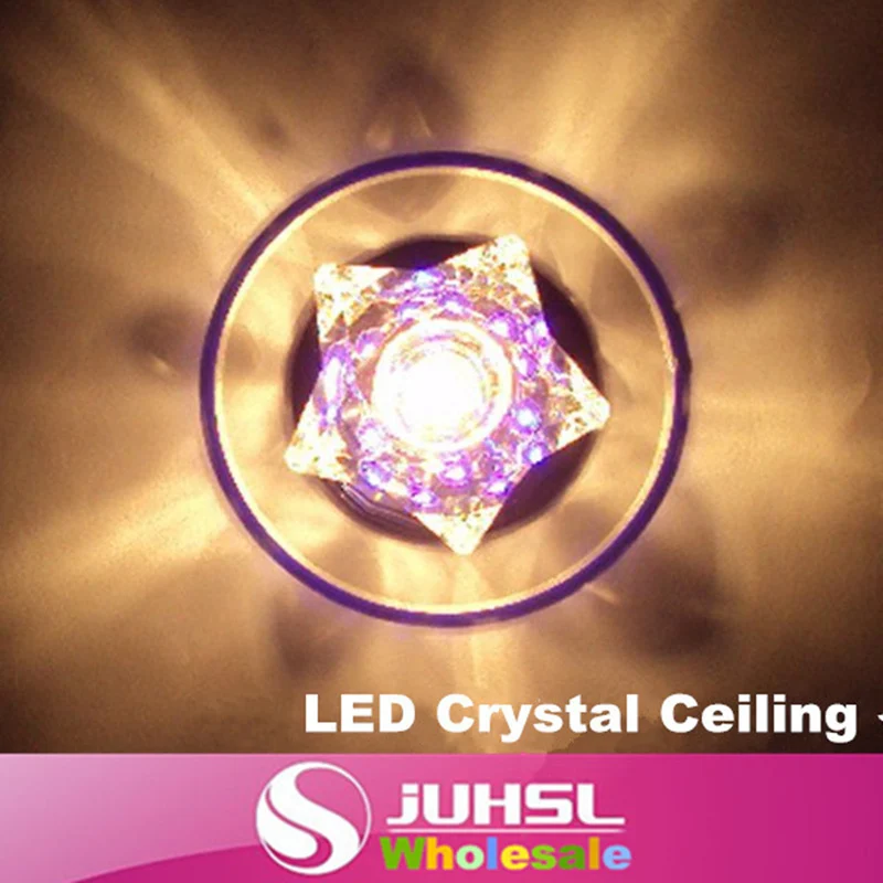 

220v Fashion high-end LED crystal aisle lights crystal acrylic pentagram indoor lighting hallway ceiling lights