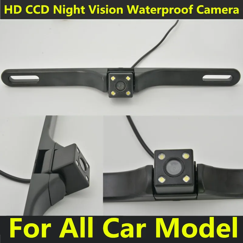 

Auto Parking System License Plate Car Reversing Cam Back Up Parking 4 LEDS Night Vision Universal Rear View Camera