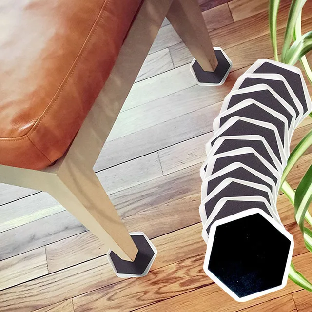 New Hexagon Plastic Sponge Chair Leg Caps Feet Pads Furniture Table New Hexagon Plastic Sponge Chair Leg Caps Feet Pads Furniture Table Covers Wood Floor Protectors Mobile Tool Whole