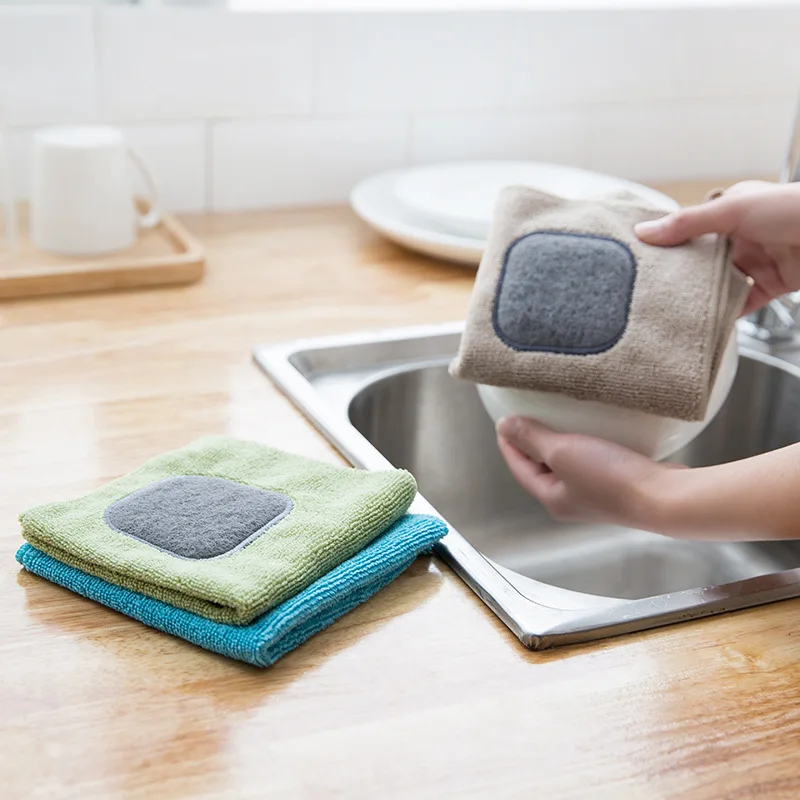

DINIWELL 1pcs Efficient Anti-grease Dish Cloth Bamboo Fiber Washing Towel Magic Kitchen Bathroom Windows Cleaning Wiping Rags