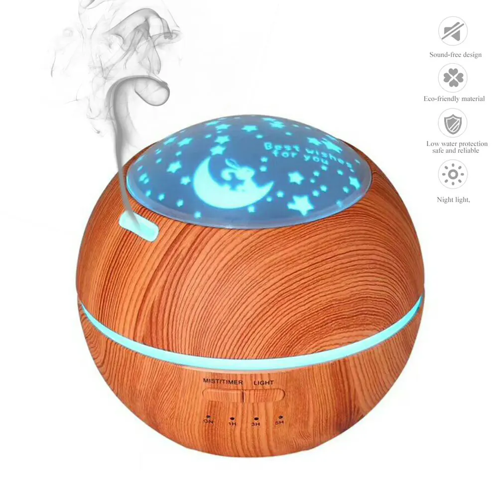 

Mini Wood Grain Aromatherapy Humidifier 150ml Aroma Diffuser Essential Oil Diffuser Air Purifier Color Changing LED For Home