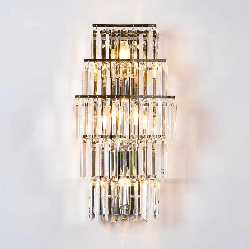 Indoor Crystal Wall Lamp Long crystal Bar Wall Light Led terrace light