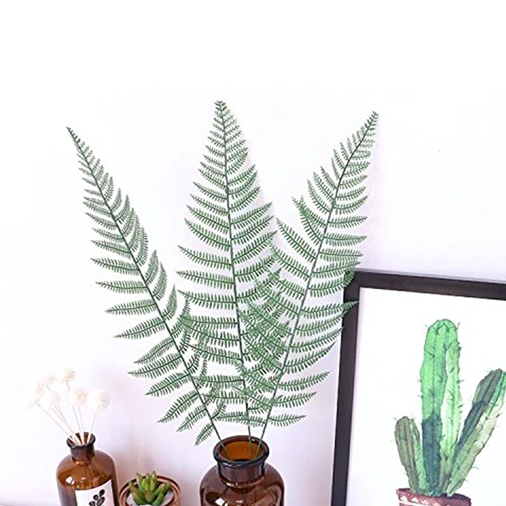 

10pcs Large Plastic Artificial Green Loose Tail Leaf Tropical Palm Foliage Leaves Branch Wedding Party Home Garden Decoration