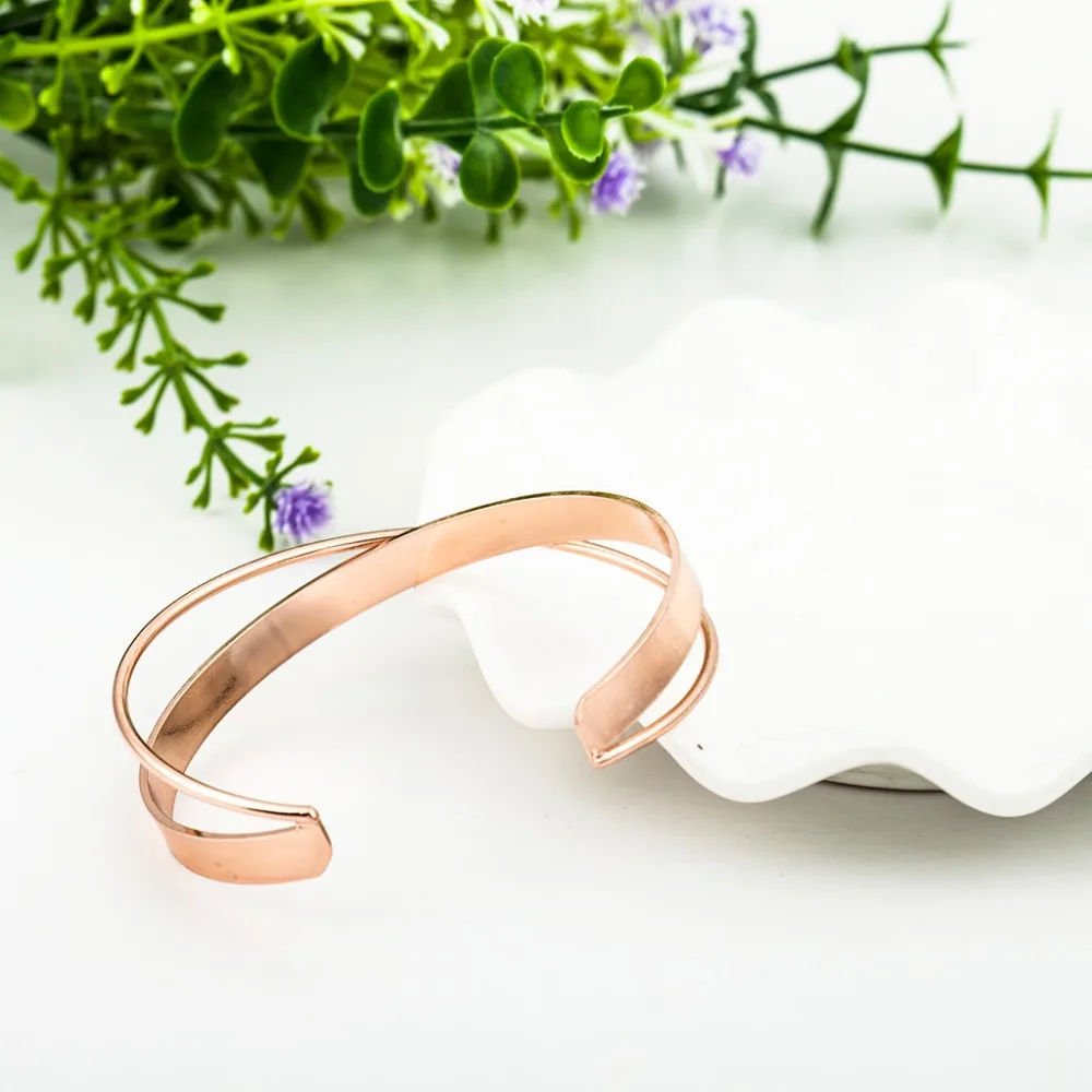 Linnor Роскошные браслеты из нержавеющей стали цвета розового золота браслеты для женщин манжеты Открытый браслет Cordao Pulseras Mujer Braslet