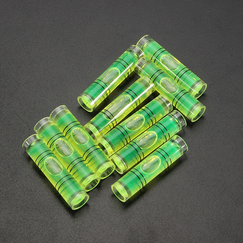 

10Pcs/Set Mini Level Gauge Cylinders Horizontal Transparent Bubble 35 x 8mm for Photo Frame Panting Desk Tripod Measuring Tool