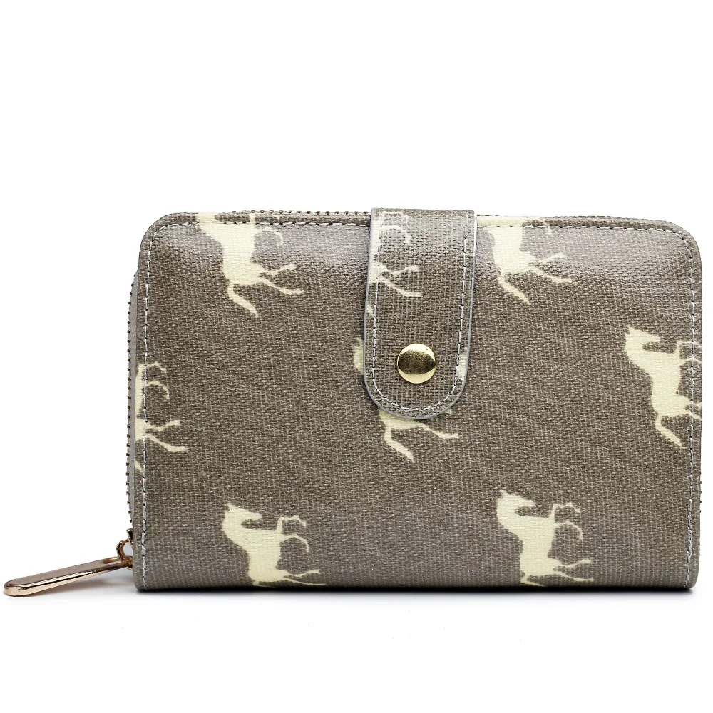 2017 Fashion Womens horse Print Wallets And Purses 6 Color Oilcloth