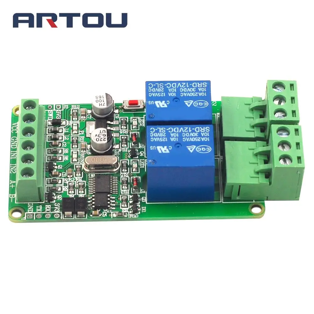 Модуль релейного переключателя Modbus Rtu 1/2/4 канала 12 В вход/выход RS485 / TTL