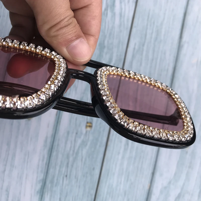 ZAOLIHU дешевые квадратные мужские солнцезащитные очки черные розовые линзы UV400 женские очки Золотая Бриллиантовая цепь солнцезащитные очки Gafas de sol