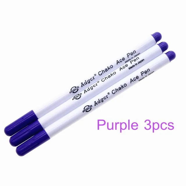 Швейные аксессуары 3 шт./партия, стирающиеся Ручки Маркеры для ткани, растворимые крестообразные мелок для ткани, инструмент карандаш, лоскутное шитье - Цвет: purple