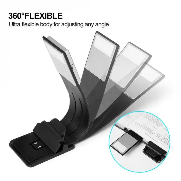 Горячий клип-на светодиодный свет для чтения лампа Гибкая USB перезаряжаемая для Kindle чтения электронных книг XJS789