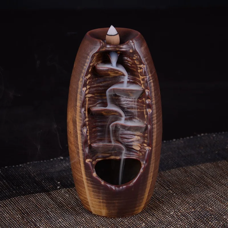 

Ceramic Buddhist Supplies Lotus Perfume Insertion Backflow Incense Stovepure Hand-made with 16 Pieces of Backflow Incense