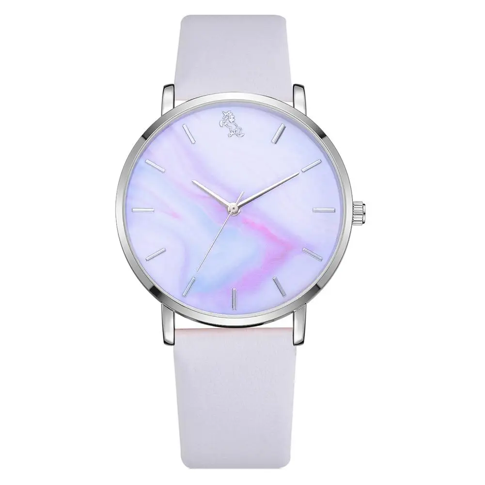 

2019 Women Elegant Multicolor Horse Round Dial Quartz Analog No Numbers Wrist Watch