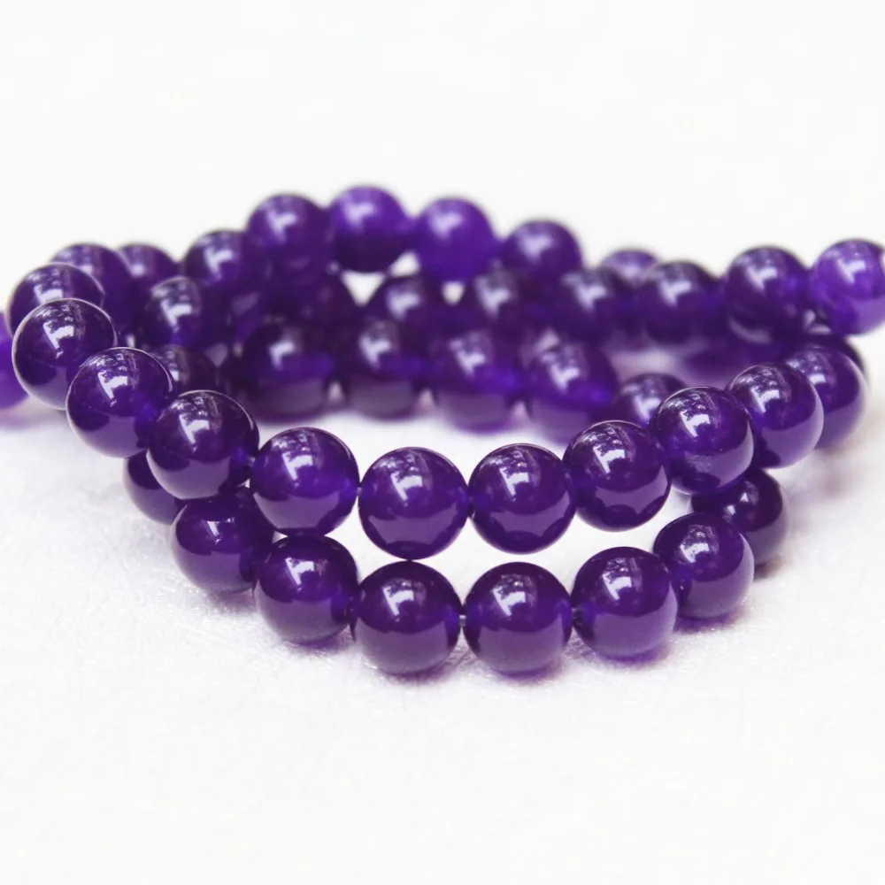 

Wholesale A+ Dye Color Deep Purple Natural White Stone Beads For Jewelry Making DIY Bracelet Necklace 4 /6 /8 / 10 /12 mm 15''