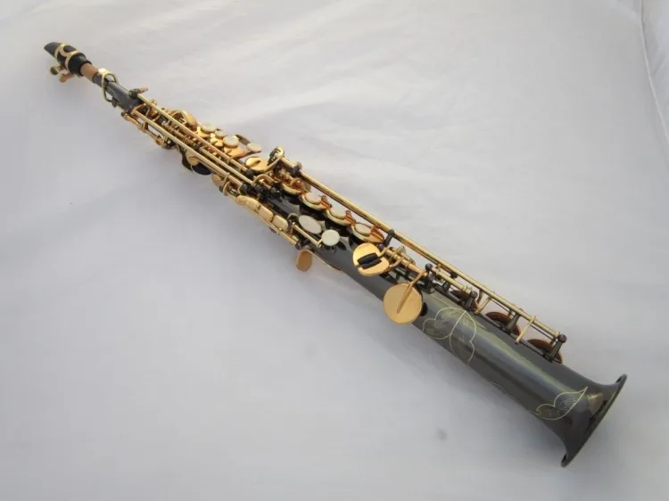 FREE SHIPPING DHL  French Selmer/ of France 54/ B flat black nickel gold pearl professional soprano Sax instrument