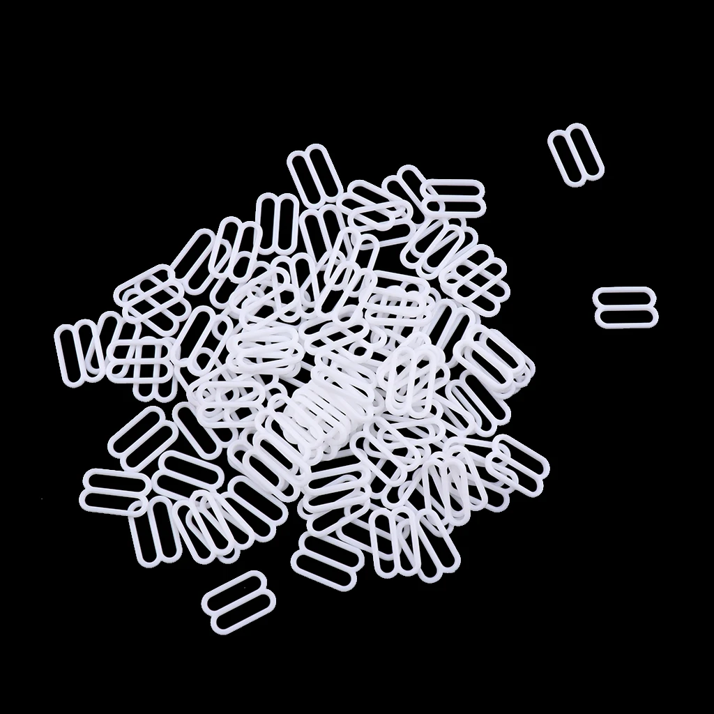 100Pcs 8mm/15mm Plastic Bra Headband Replacement Adjustment Buckles Underwear Sliders Rings Clips Sew Lingerie Bikini Adjusters