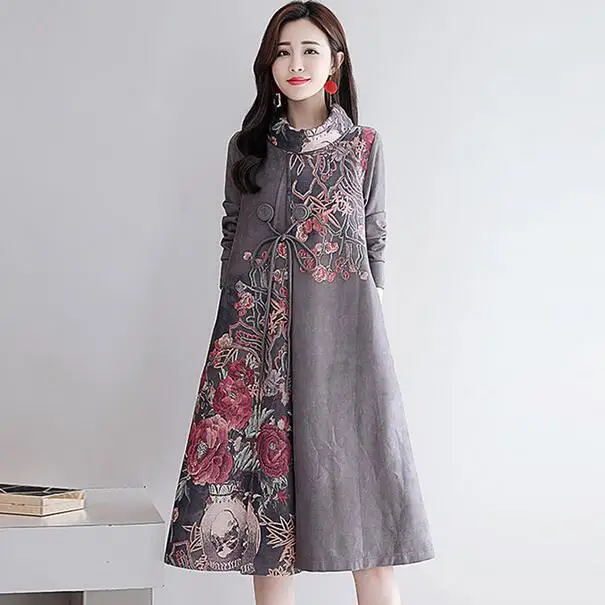 2019 New Autumn Women Dresses Plus Size 
