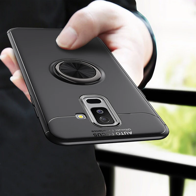 

For Samsung Galaxy A6 2018 Case Cover A6 Plus 2018 Magnetic Car Bracket Finger Ring Soft TPU Case For Samsung A6 Plus 2018 Case
