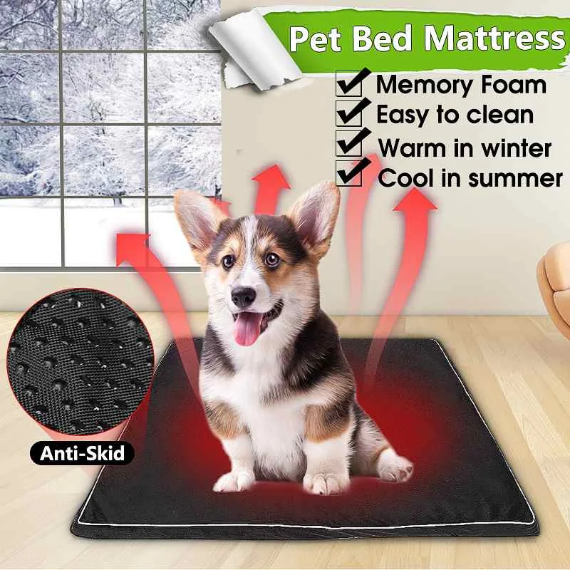 

Warm Pet Dog Cat Mattress Soft Memory Foam Pillow Cushion Sleep Bed House Mat Anti Skid Padded Dog Bed Waterproof Washable