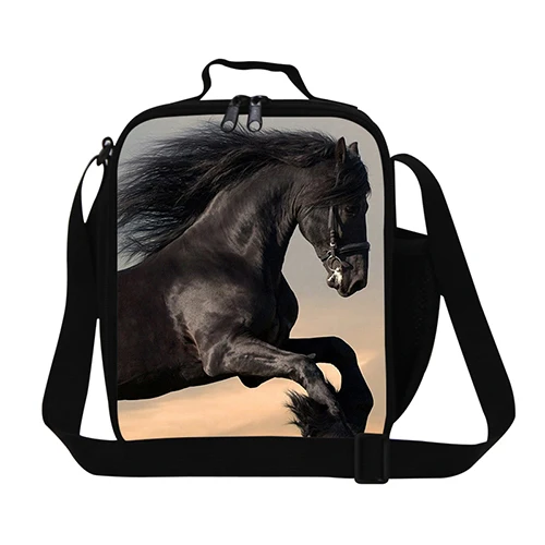 Персонализированные сумки для обедов с лошадью для мальчиков, Изолированные сумки для еды с животными для мужчин, для работы, для взрослых, Термосумка для еды, модная школьная коробка для ланча - Цвет: Зеленый