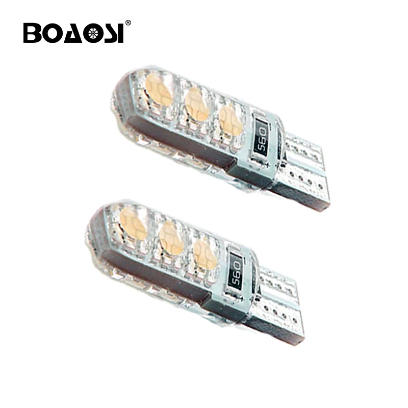 

2x Car LED T10 194 W5W 5050+Silicone Shell Auto Dome Lights Car Side Wedge Light Lamp Bulb White/Blue/Pink/Ice Blue Car Styling