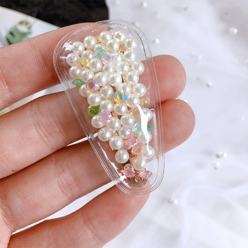 New Fashion Cute Hair Clip Bobby Pins Kids Girl Hairpin Accessories for Children Transparent Pearl Sequins Baby Girl Stream Clip