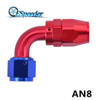 

ESPEEDER AN8 Anoized Aluminium Fitting 90 Degree Swivel Elbow Fitting Adapter Oil Hose End Oil Fuel Reusable Fitting