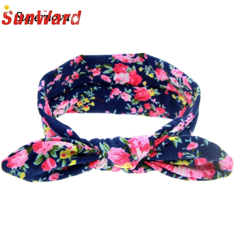 

Rabbit Ears Elastic Flowers Bowknot Headbands girl hair accessories headband cute hair band newborn floral headband WJul26