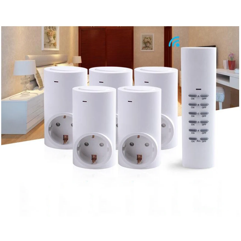 

Smart EU / UK / USA Plug 1 Wireless Remote Control, 5 Socket Receiver Smart Power Socket Switch Family Electrical Remote
