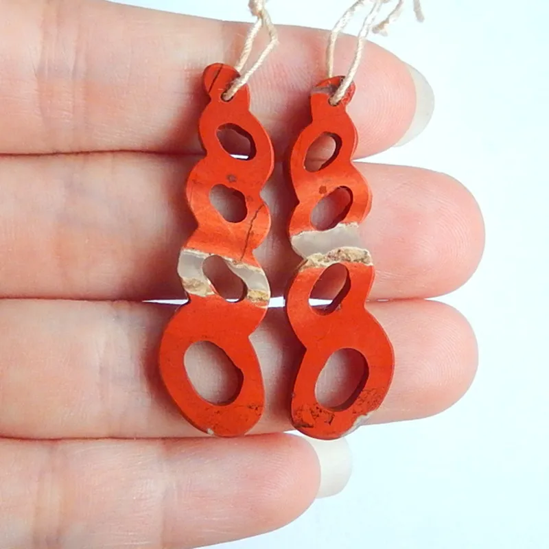 

Natural Red River Jasper Jewelry accessories Fashion Womean Earrings,Best Jewelry41x12x3mm,4.4g