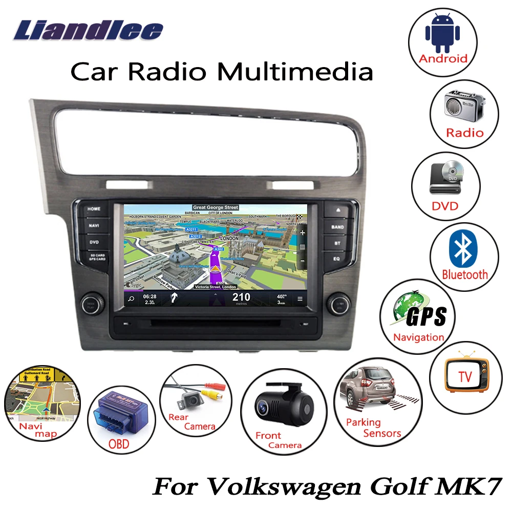 Liandlee для Volkswagen VW Golf MK7 2012~ Android автомобильный радиоприемник CD DVD плеер gps-навигатор Карты Камера OBD ТВ HD Экран