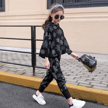 

Spring Autumn Children Girls Clothing Set Brand Fashion Suit 4-12 Years Kids Tracksuit Sweatshirts + Pants Casual Baby Clothes