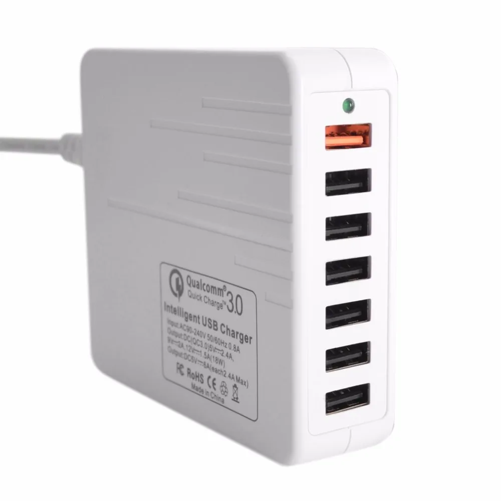 Multiple Intelligent USB Charger 7 Port Quick Charge Fast Turbo