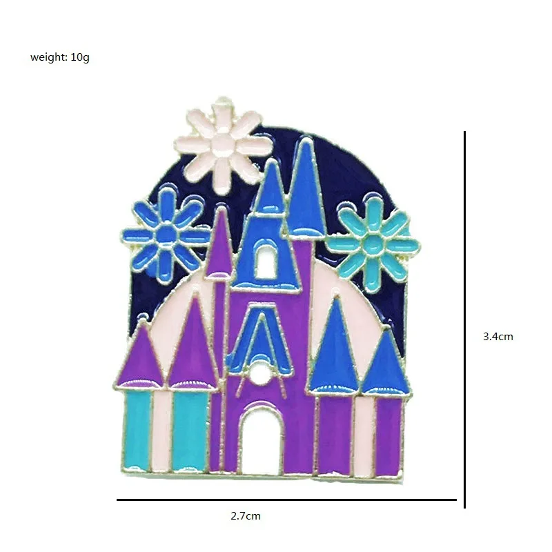 Мультяшные креативные Волшебные Броши для женщин Радужная Волшебная Канцелярия коробка со скобами красочный замок Эмаль Булавка воротник из джинсовой ткани значок