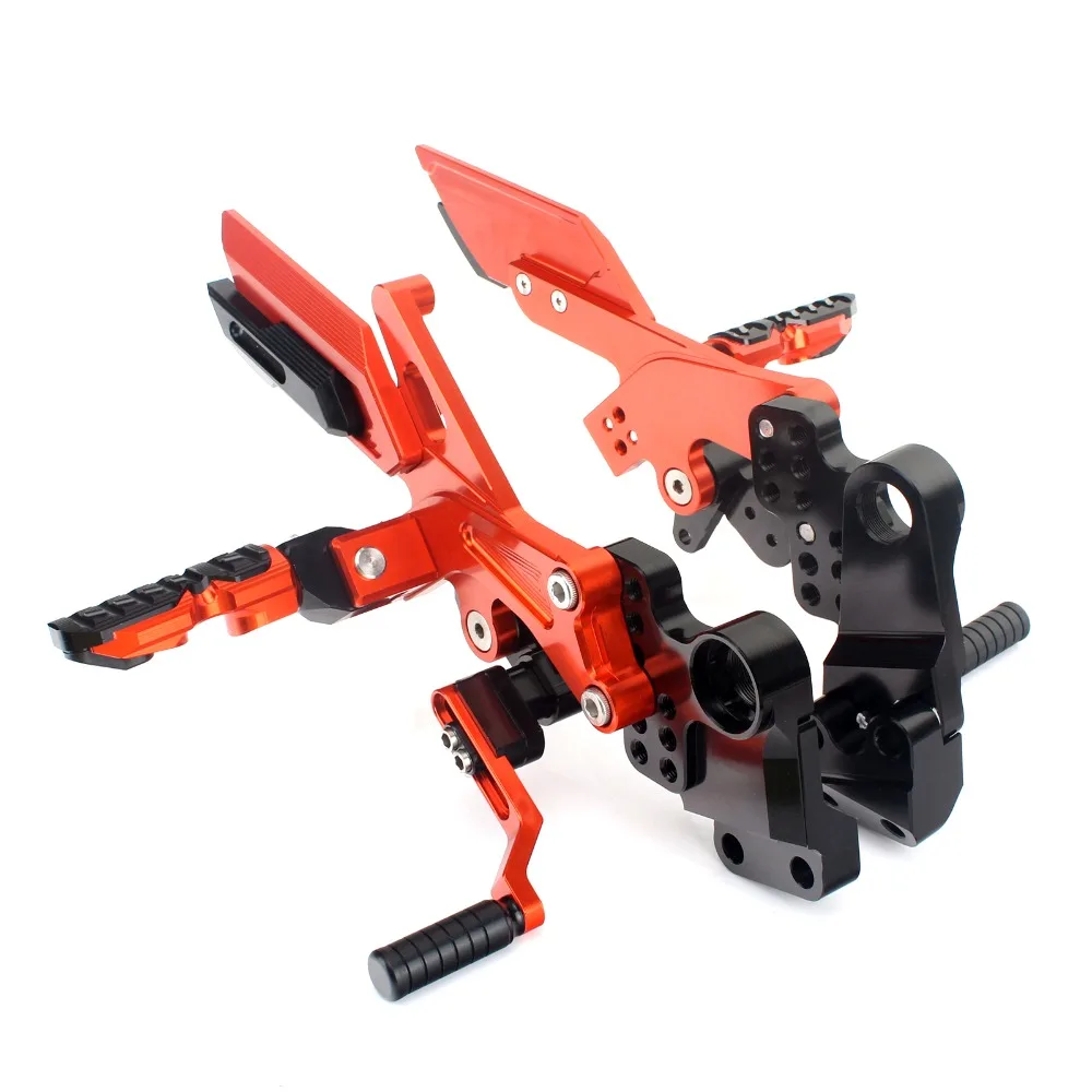 

BIKINGBOY Rearsets Rear Sets Foot Pegs Rests for KTM 125 200 DUKE 11 12 13 14 Adjustable Footpegs Motorcycle Racing Billet CNC