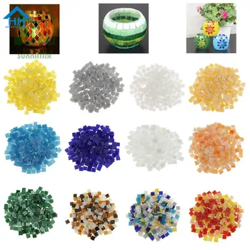 

110 Pieces Square Glass Mosaic Tiles Pieces for DIY Art and Crafts Supplies Kids Vitreous Puzzle Art Craft Kid Transparent Stone