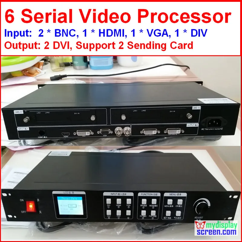 Led-арендный видео процессор Composite/dvi/vga вход, поддержка 2 отправки карты, 1920*1080 пикселей, светодиодный экран видео процессор