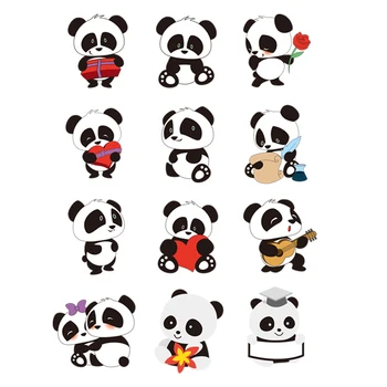 

A group of cute pandas iron on patches for clothing iron-on transfers stripes for clothes patch transfert thermocollants t-shirt