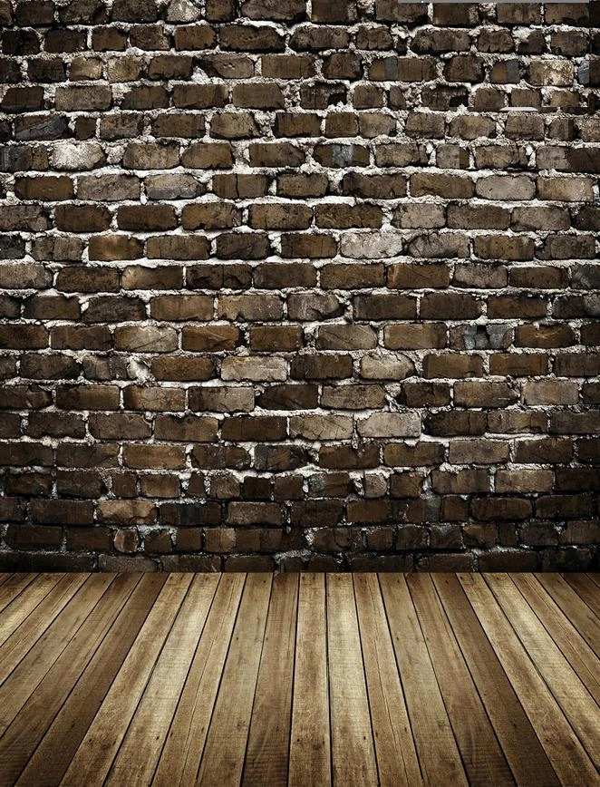 8X10FT-Brick Wall Photography Backdrops Wood Floor Photo Studio Background 