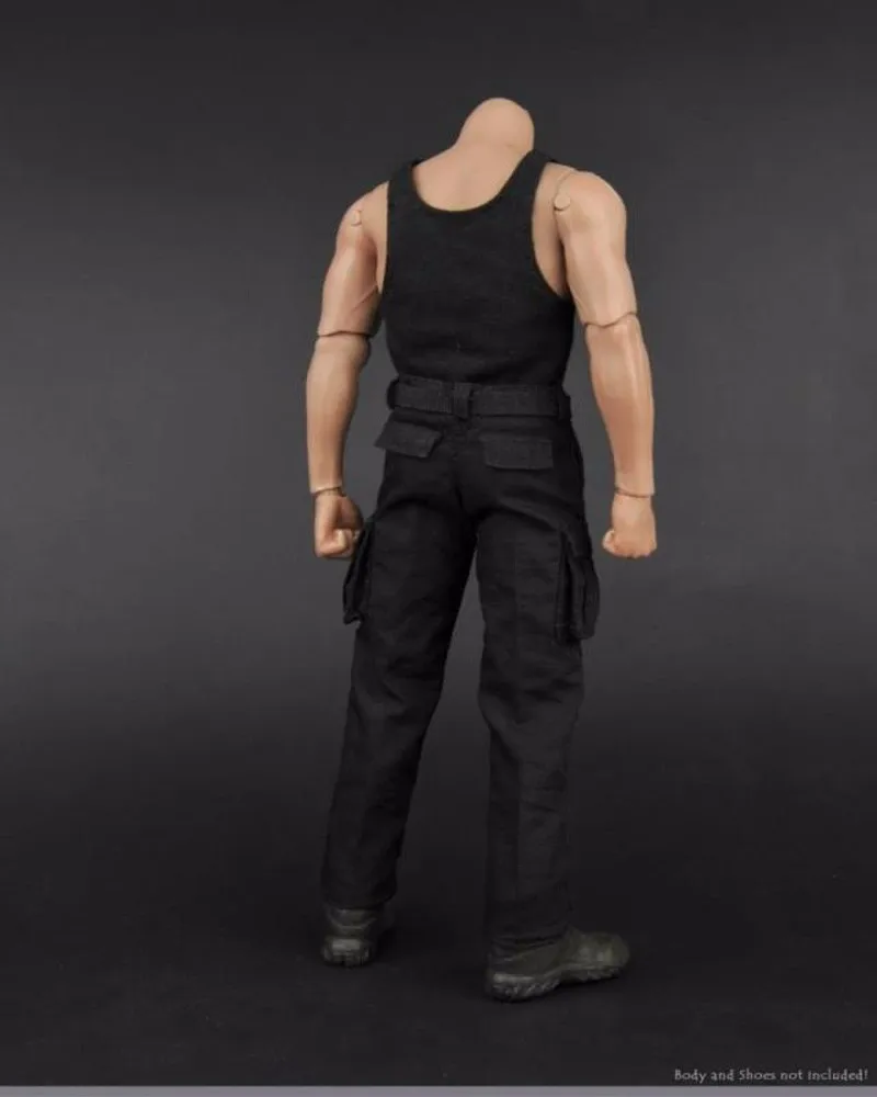 Мужской черный жилет и длинные штаны 1/6 масштаб одежда для солдат модель игрушки для 1" человек фигурка модель аксессуар