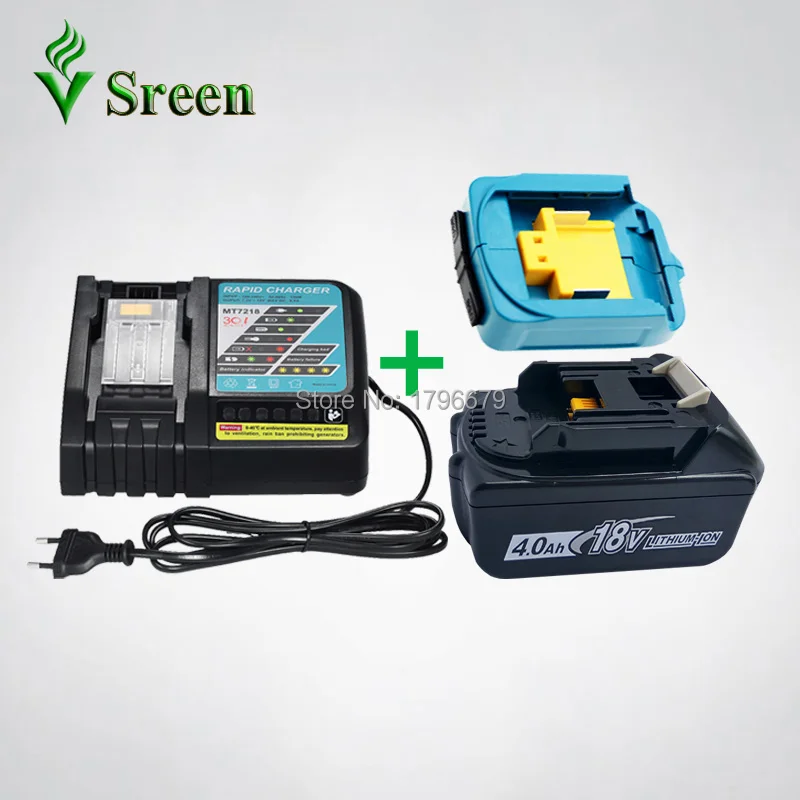 

Rapid Charger USB Adapter with 4000mAh Li-ion Rechargeable Power Tool Battery Replacement for Makita 18V BL1840 BL1830 DC18RC